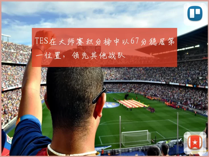 TES在大师赛积分榜中以67分稳居第一位置，领先其他战队
